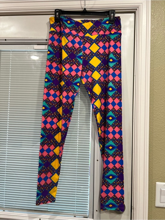 Pants - Lularoe leggings tall & curvy yellow pink purple blue